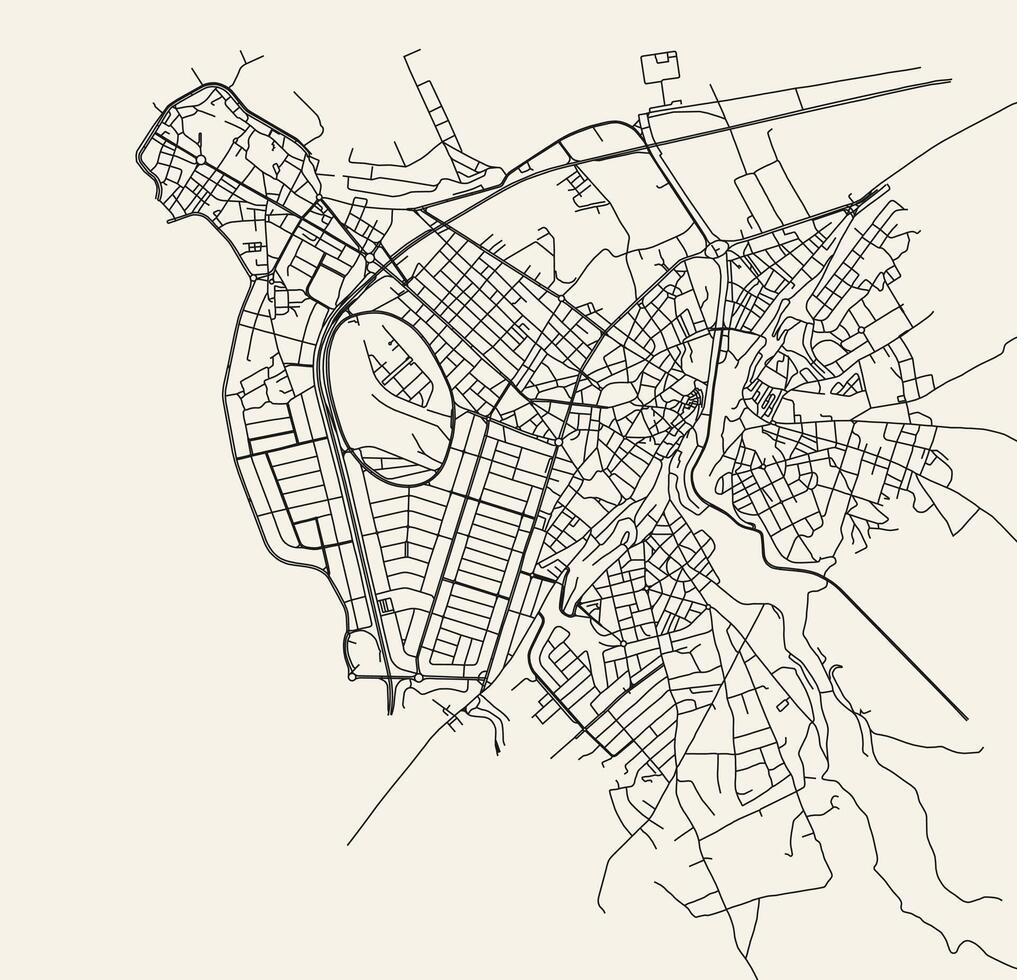 City road map of Tripoli, Lebanon vector