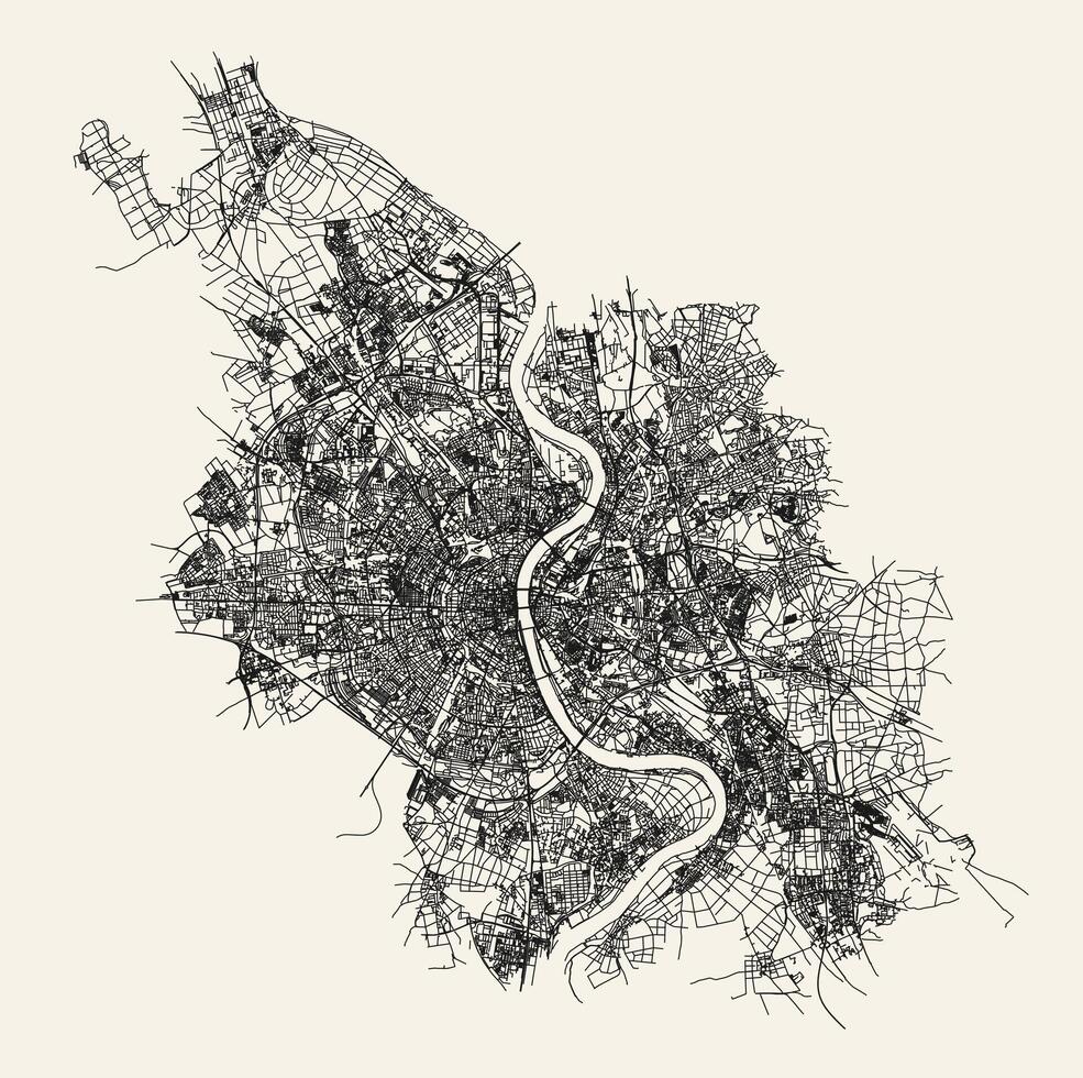 City road map of Cologne, Germany vector