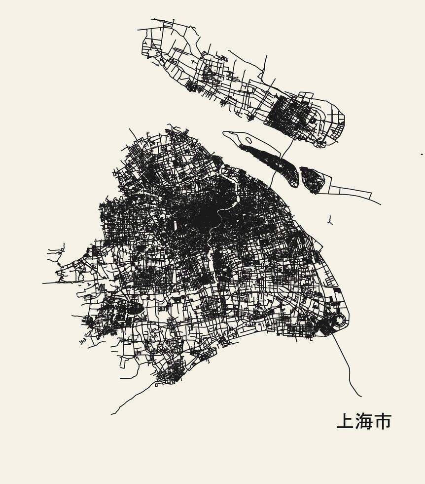 City road map of Shanghai, China vector
