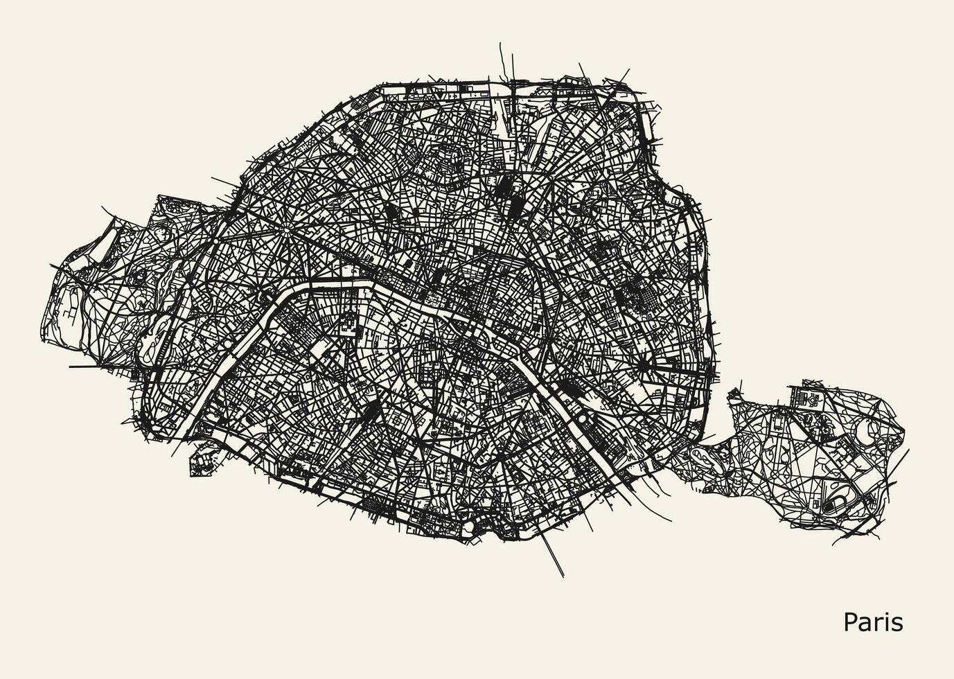 City road map of Paris, France. 38466806 Vector Art at Vecteezy