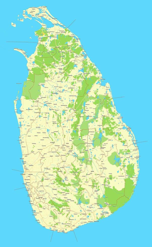 Sri Lanka isolated detailed vector map