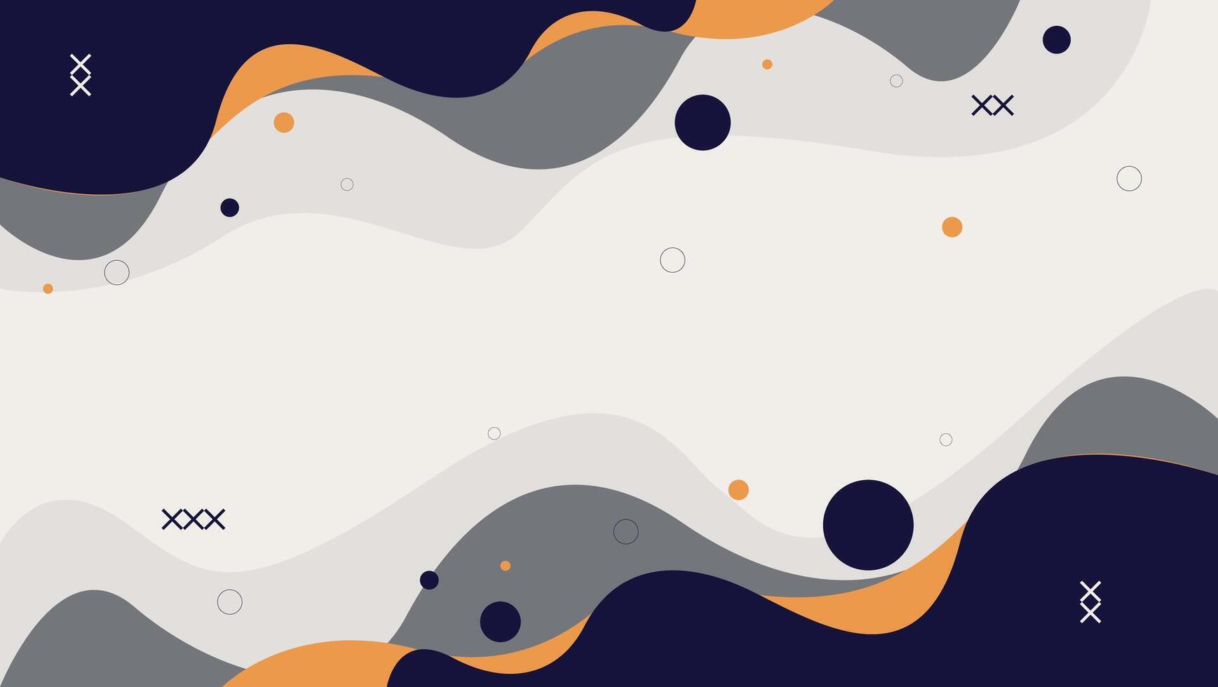 abstract wave background with dark blue, orange, gray and white color. great for banner, poster, cover, web, brochure, presentation, etc. vector