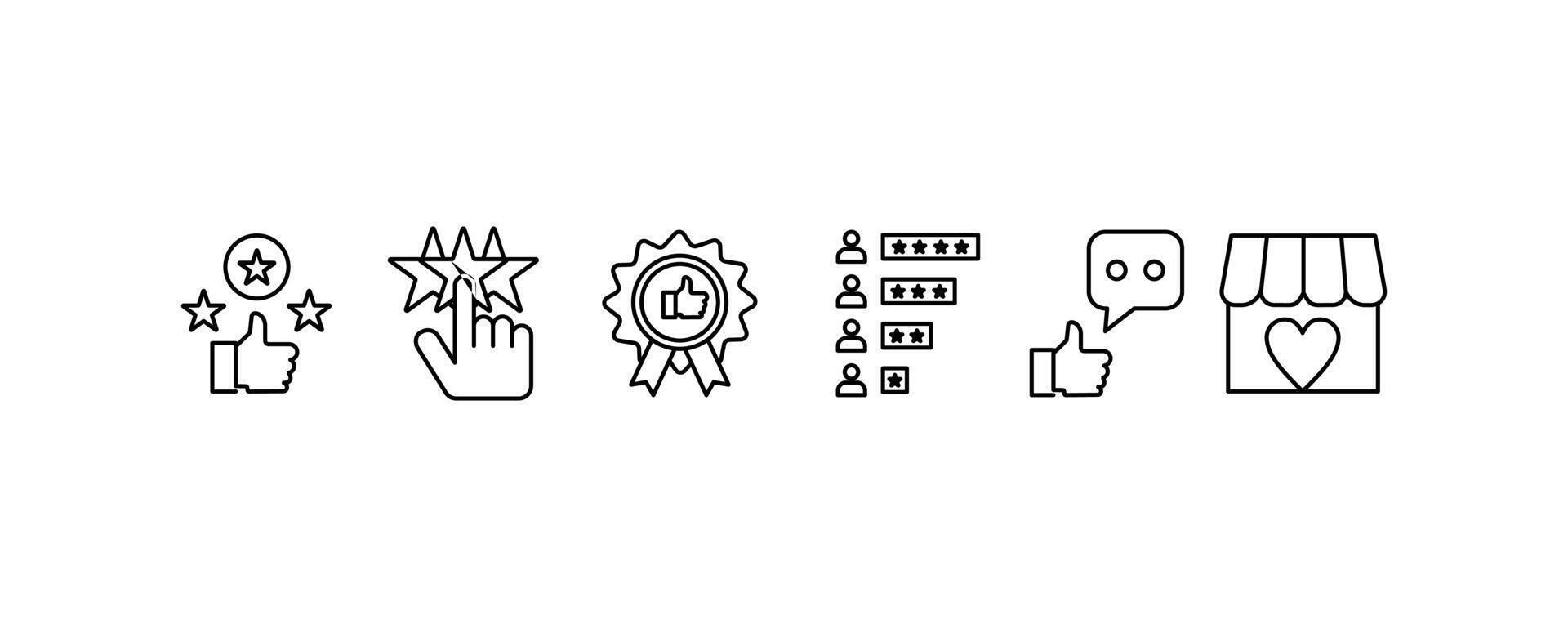 Rating, star review, customer review and thumbs up icons on customer