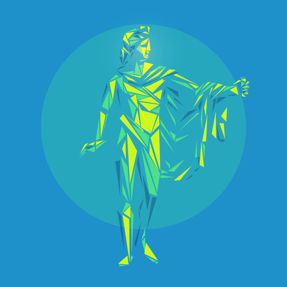 graphic of colourful low poly Apollo vector