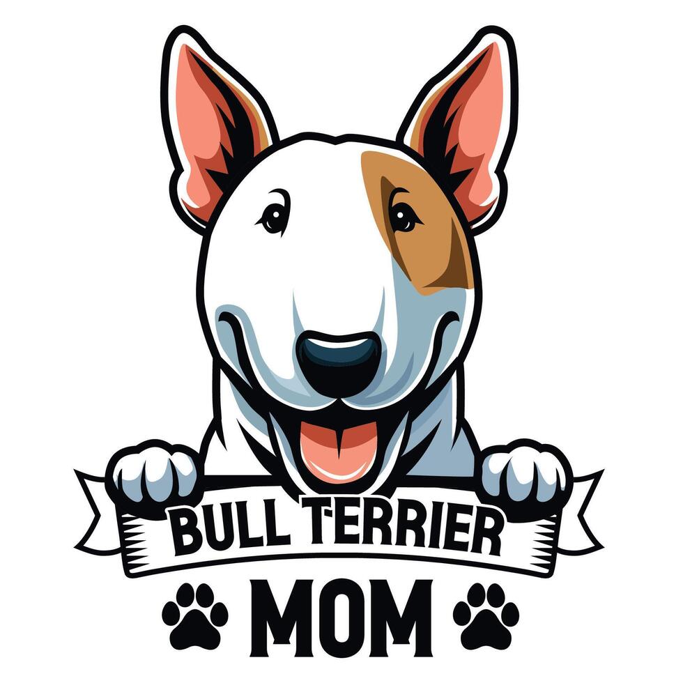 Bull Terrier mom- Typography t-shirt design illustration pro vector
