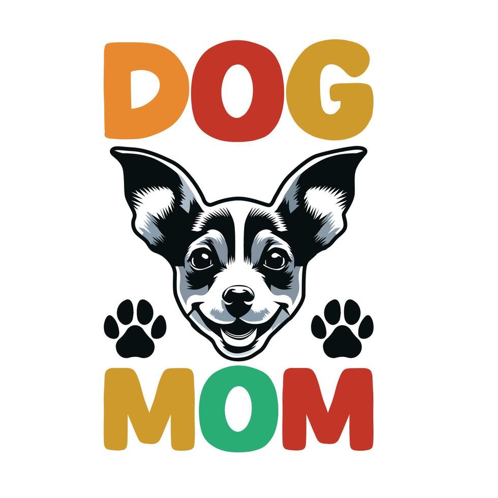 Rat Terrier Dog Mom Typography t-shirt design illustration Pro vector