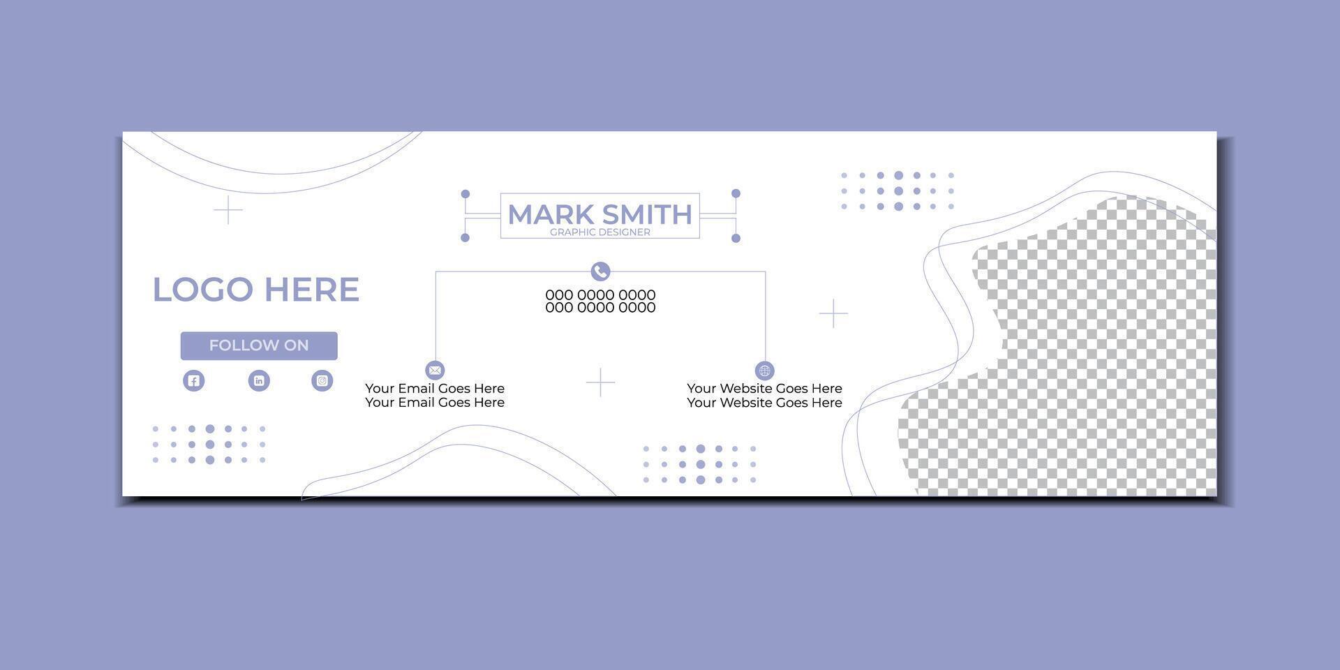 Email signature design vector and facebook cover template.