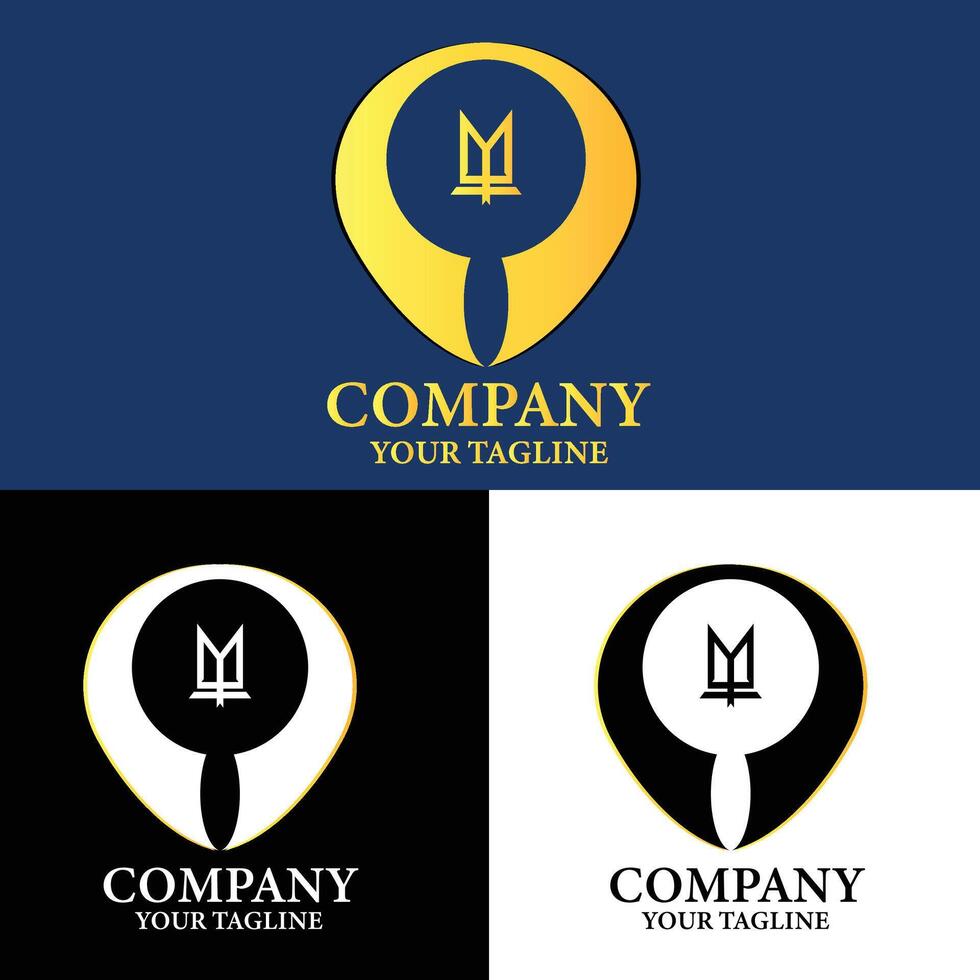 this logo elegantly combines yellow, blue, and black in a captivating design vector