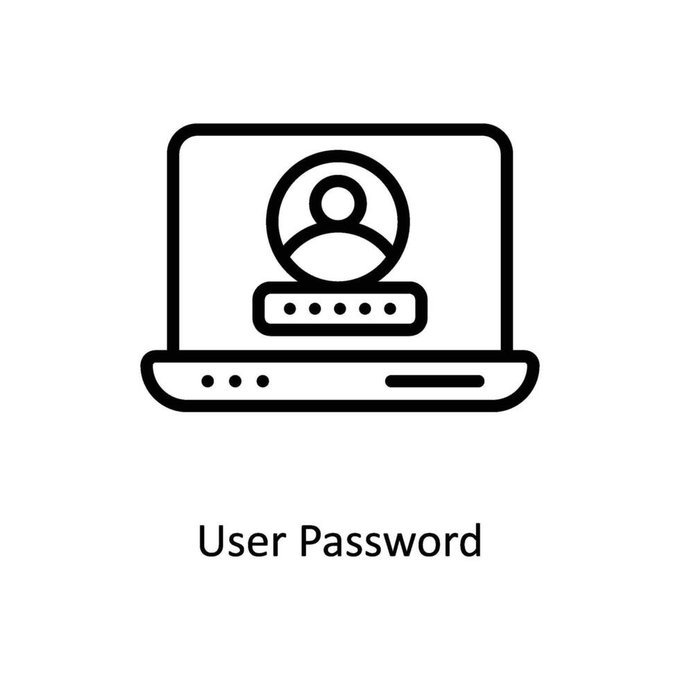 User Password Vector outline icon Style illustration. EPS 10 File