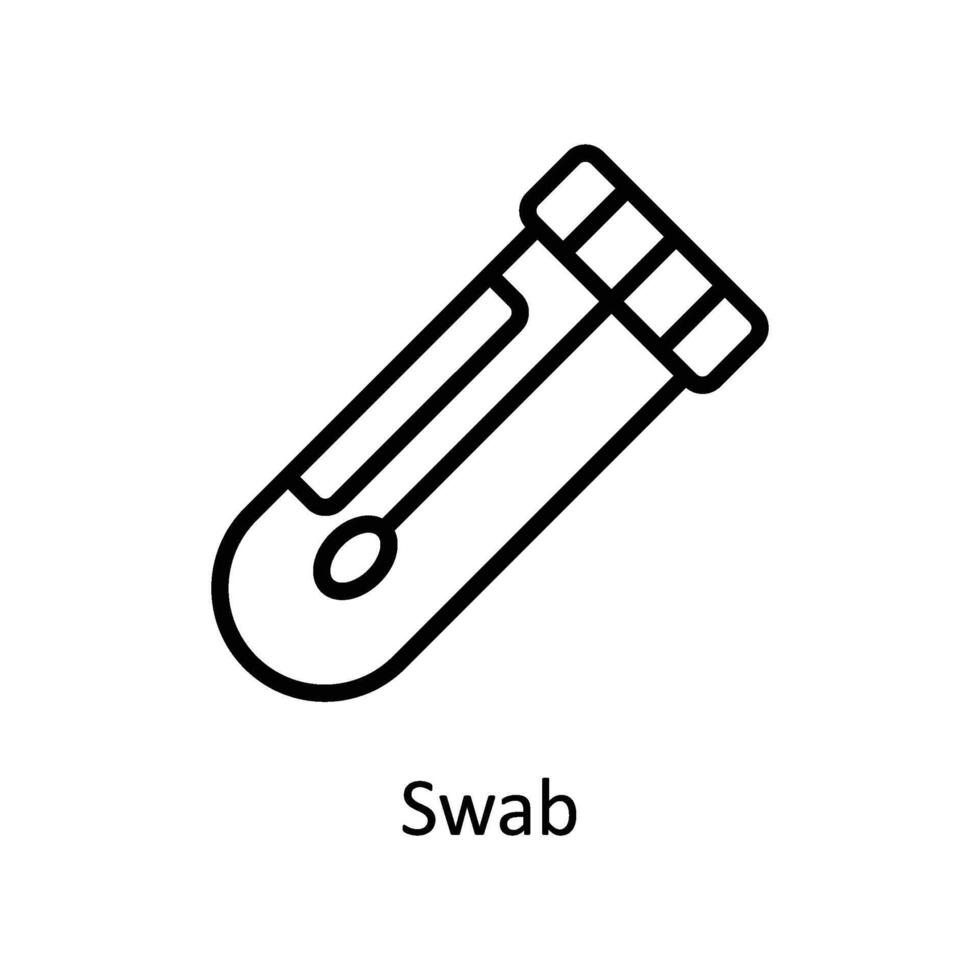 Swab vector outline icon style illustration. EPS 10 File