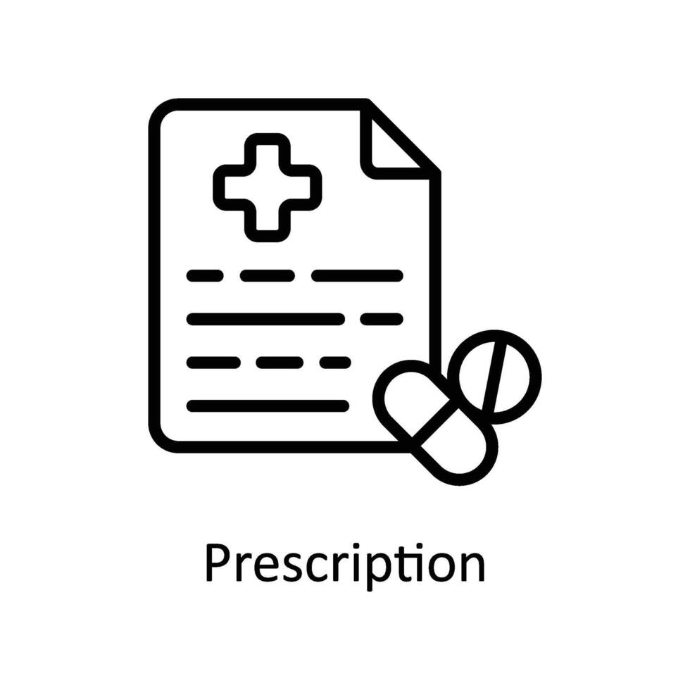 Prescription vector outline icon style illustration. EPS 10 File