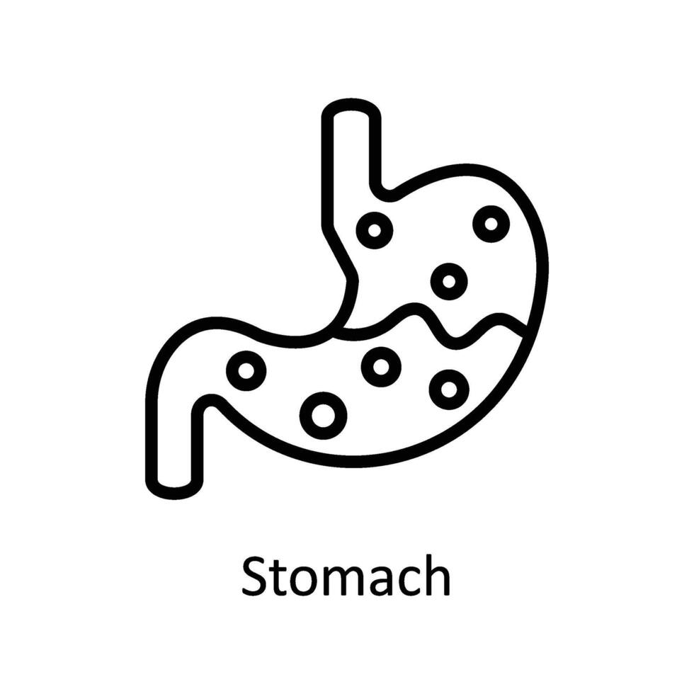 Stomach vector outline icon style illustration. EPS 10 File