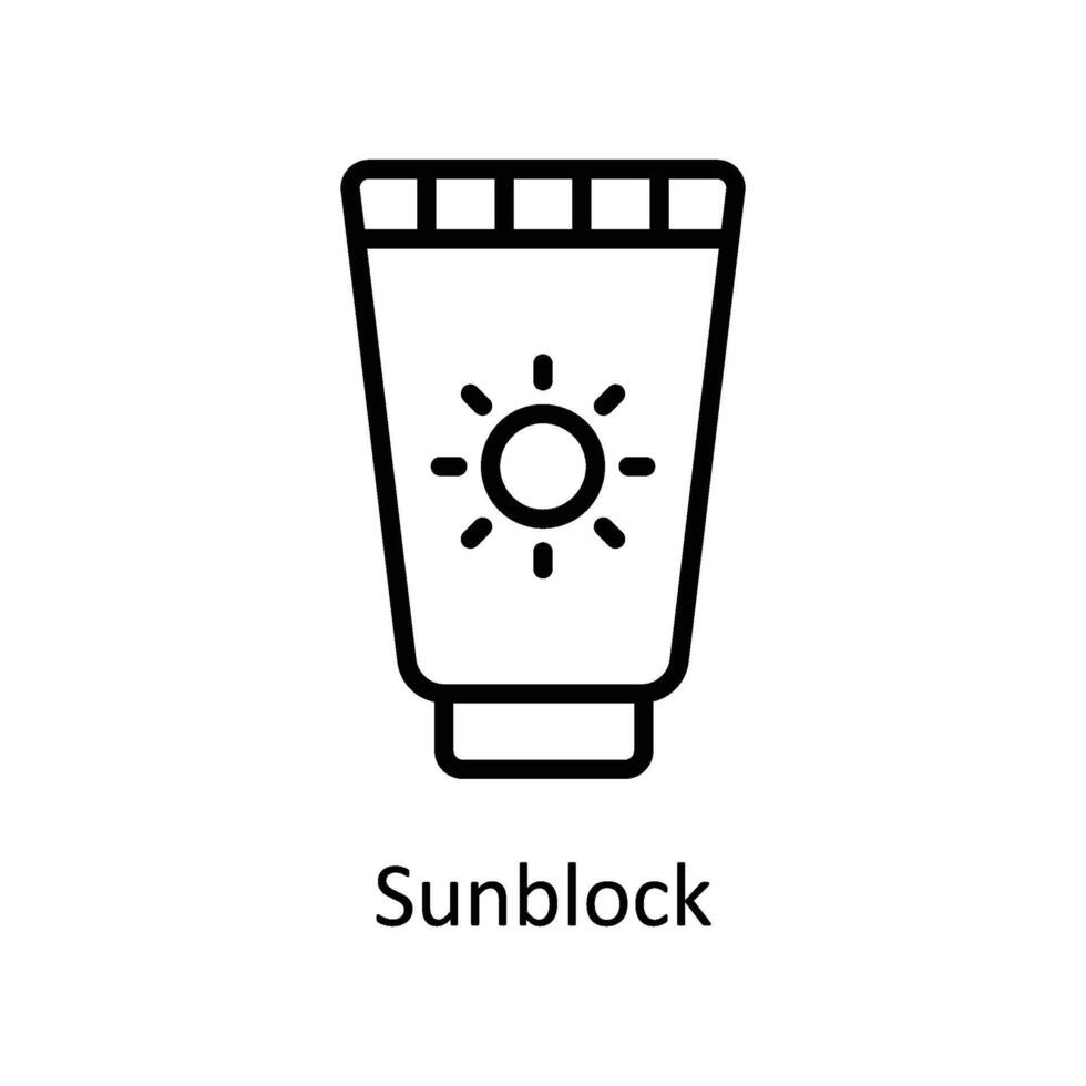 Sunblock vector outline icon style illustration. EPS 10 File