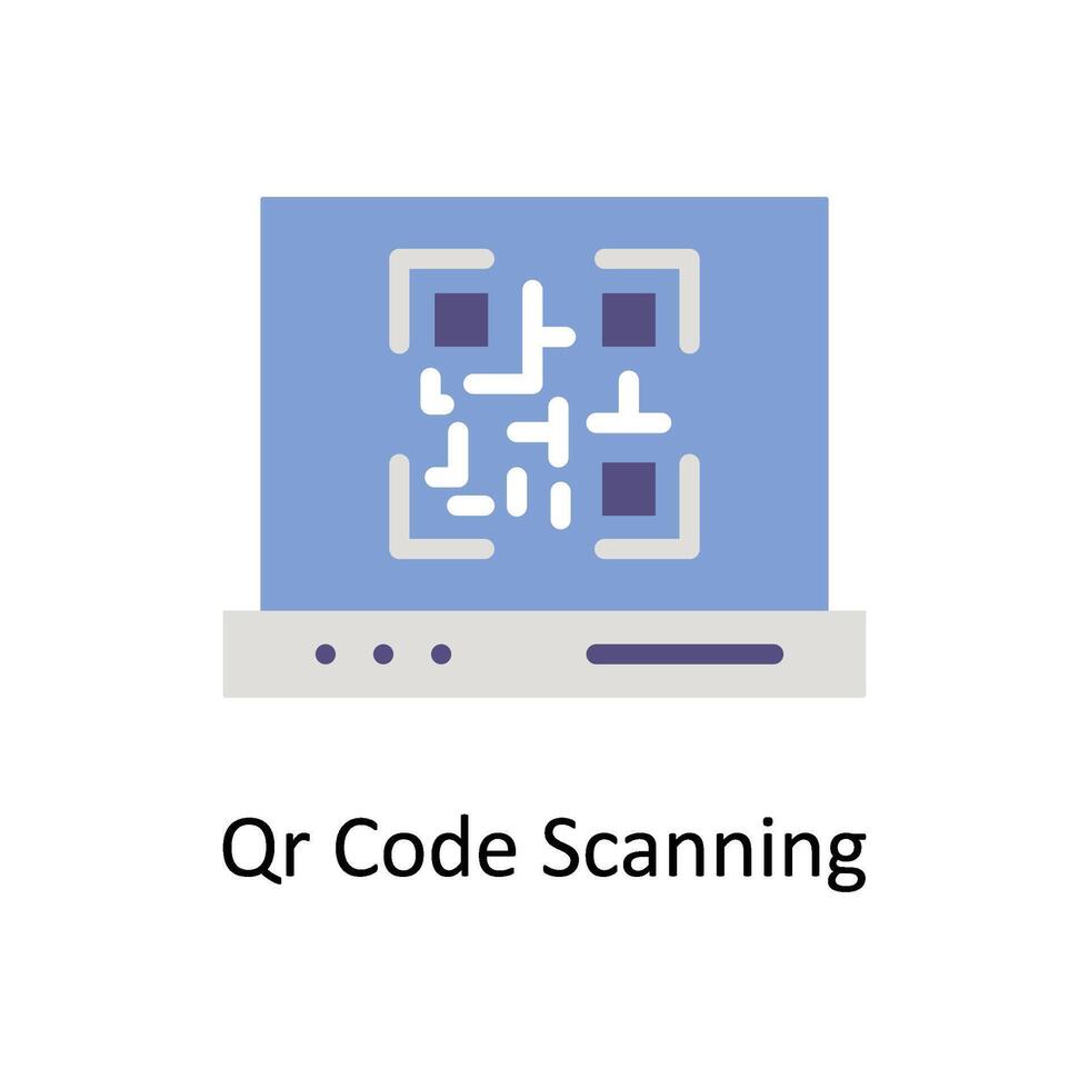 Qr Code Scanning vector Flat icon style illustration. EPS 10 File