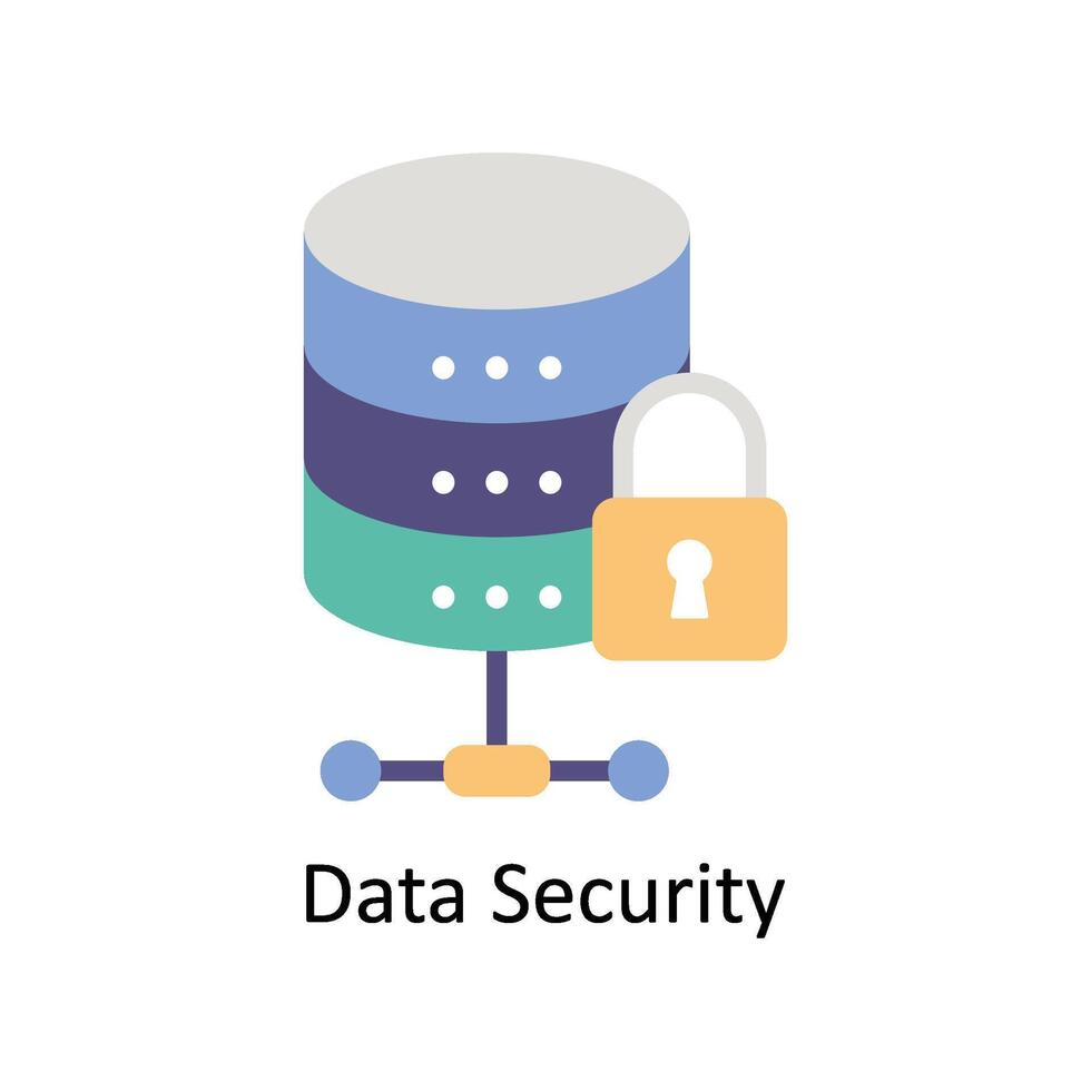 Data security vector Flat icon style illustration. EPS 10 File