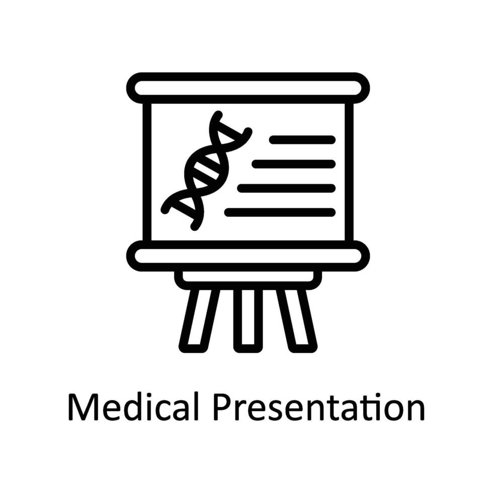 Medical Presentation vector outline icon style illustration. EPS 10 File