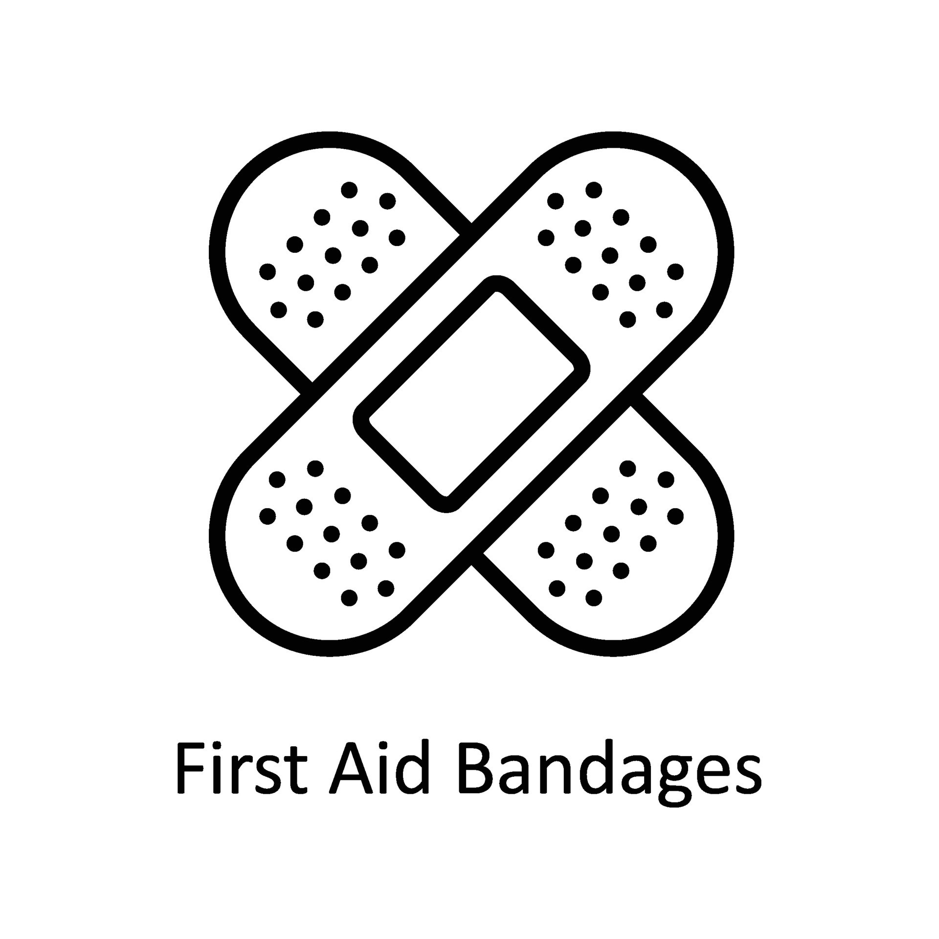 First Aid Bandages vector outline icon style illustration. EPS 10 File