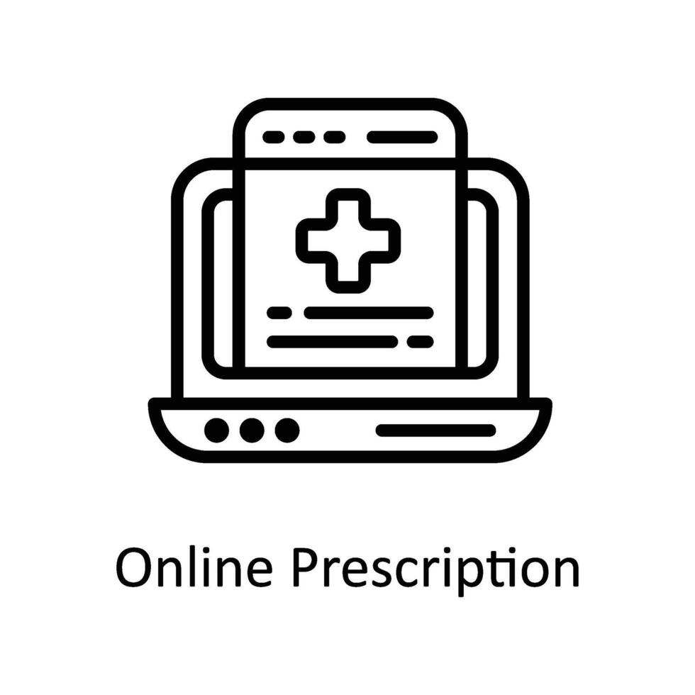 Online Prescription vector outline icon style illustration. EPS 10 File