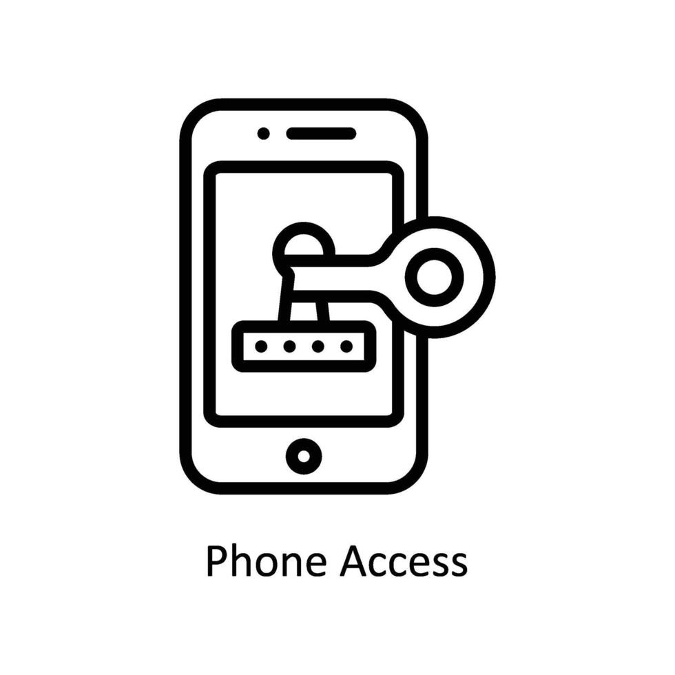 Phone Access Vector outline icon Style illustration. EPS 10 File