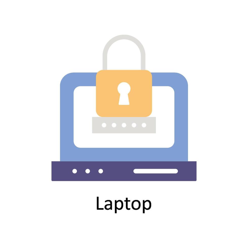 Laptop vector Flat icon style illustration. EPS 10 File