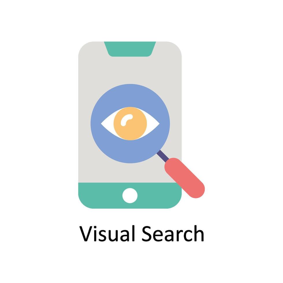 Visual Search vector Flat icon style illustration. EPS 10 File