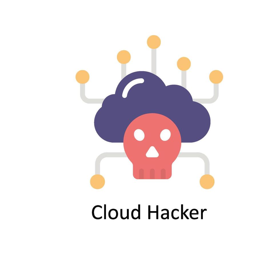 nube hacker vector plano icono estilo ilustración. eps 10 archivo