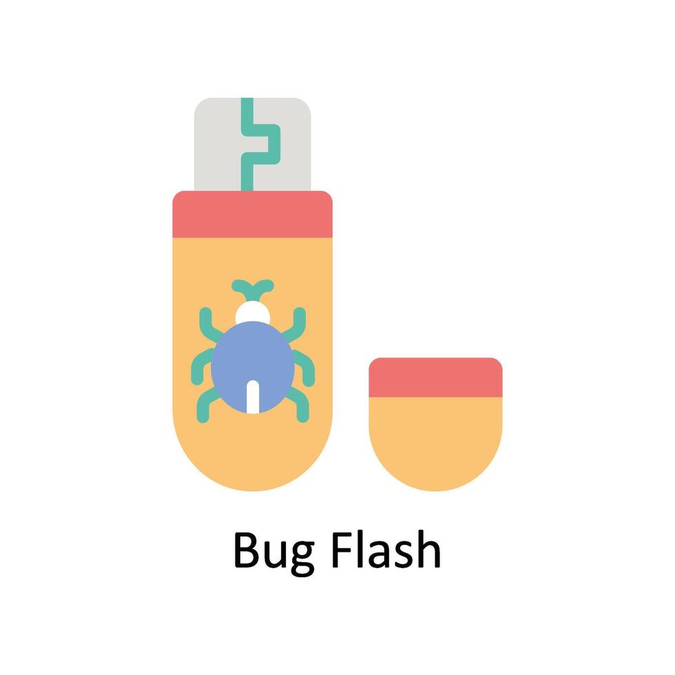 Bug Flash vector Flat icon style illustration. EPS 10 File