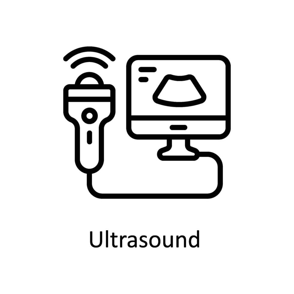 Ultrasound vector outline icon style illustration. EPS 10 File