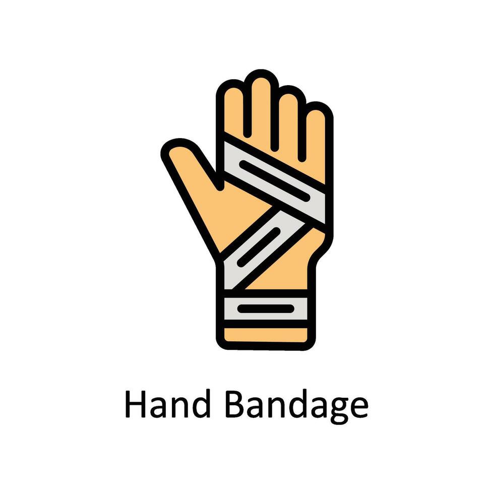 Hand Bandage vector Filled outline icon style illustration. EPS 10 File