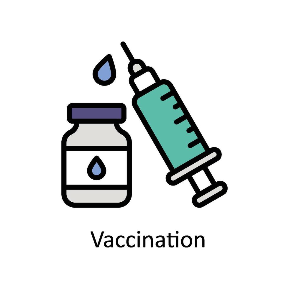 Vaccination vector Filled outline icon style illustration. EPS 10 File