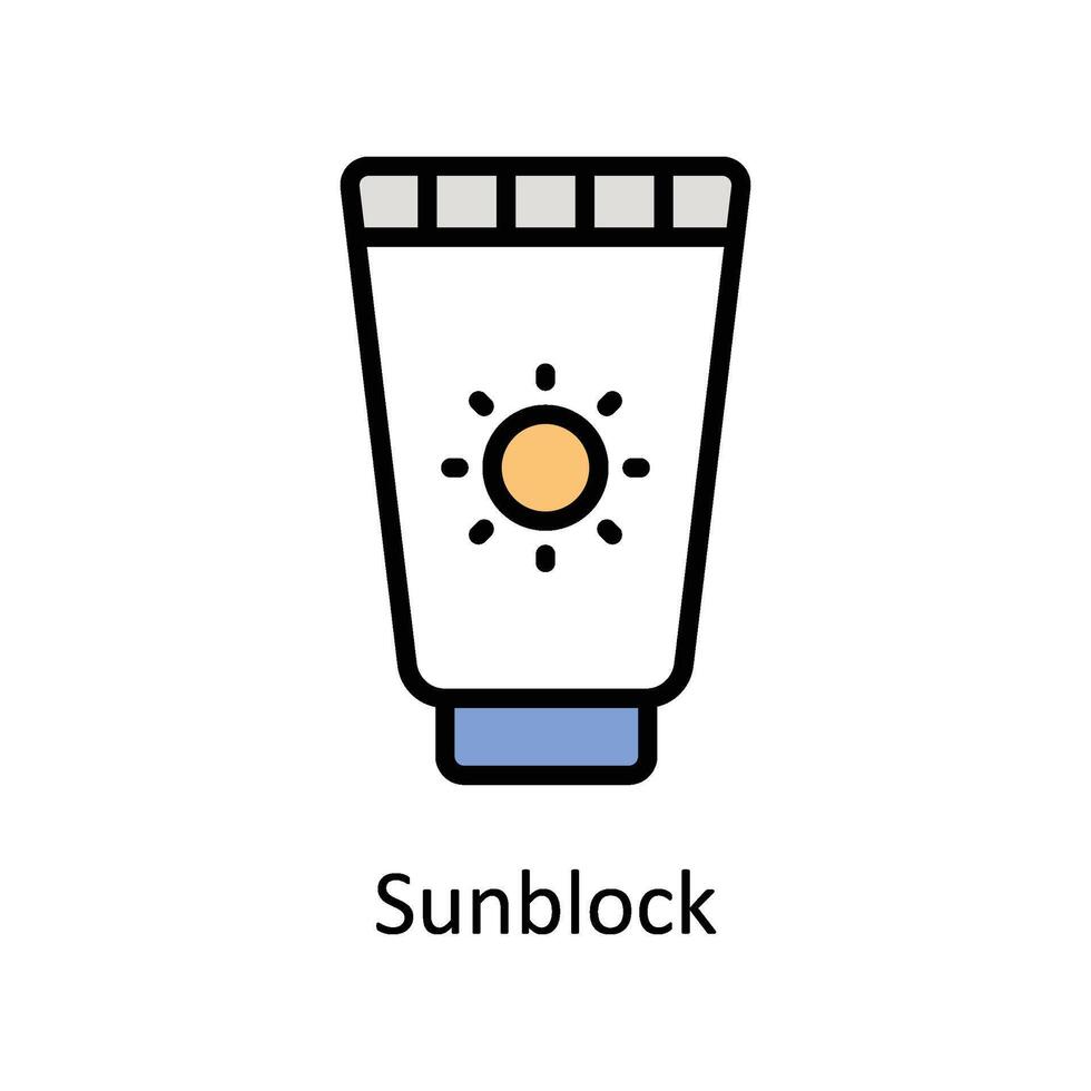 Sunblock vector Filled outline icon style illustration. EPS 10 File