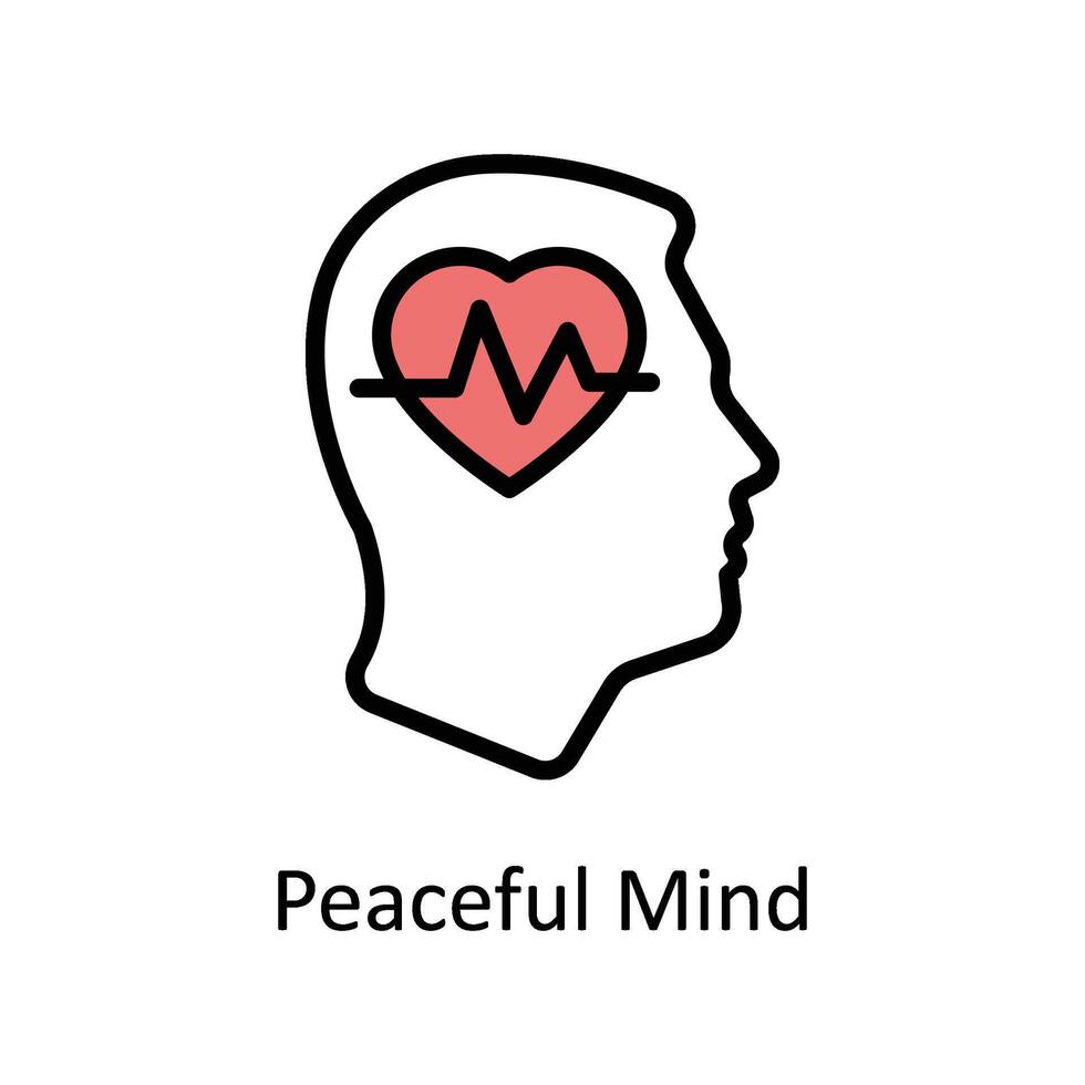 Peaceful Mind vector Filled outline icon style illustration. EPS 10 File