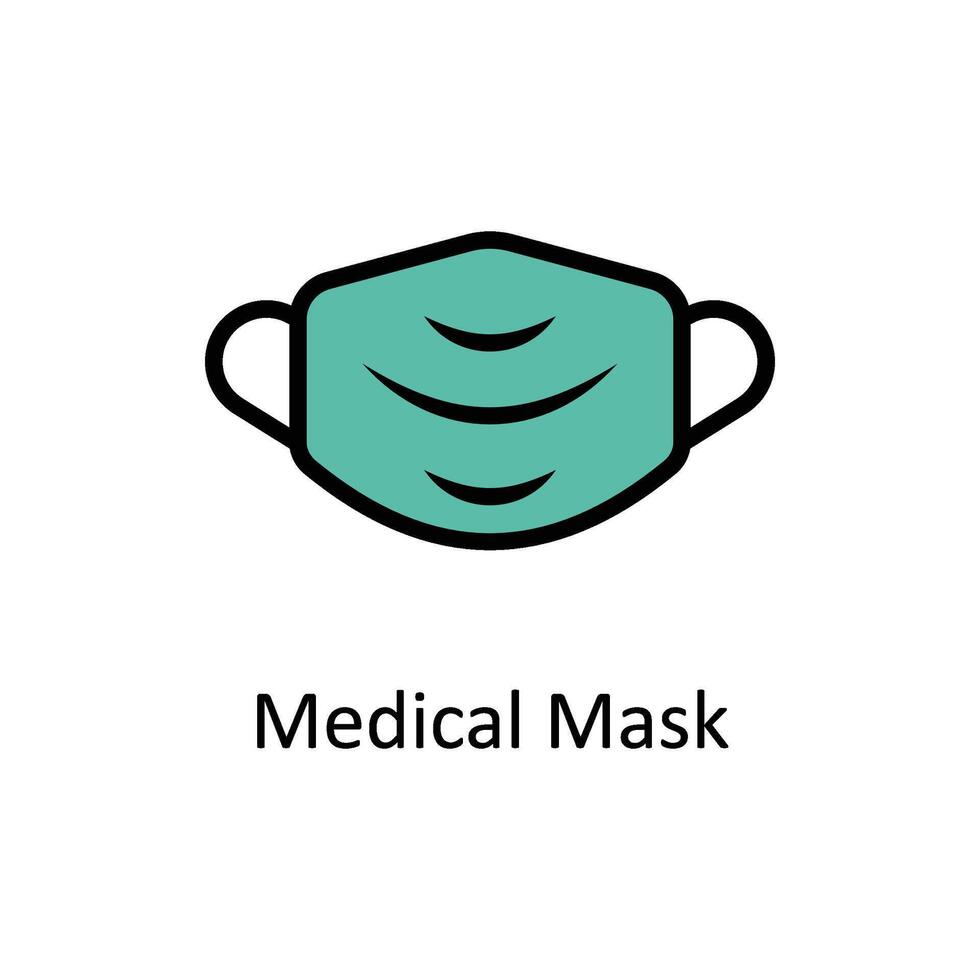 médico máscara vector lleno contorno icono estilo ilustración. eps 10 archivo