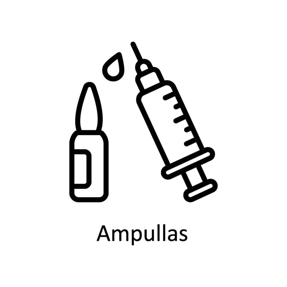 Ampullas vector outline icon style illustration. EPS 10 File