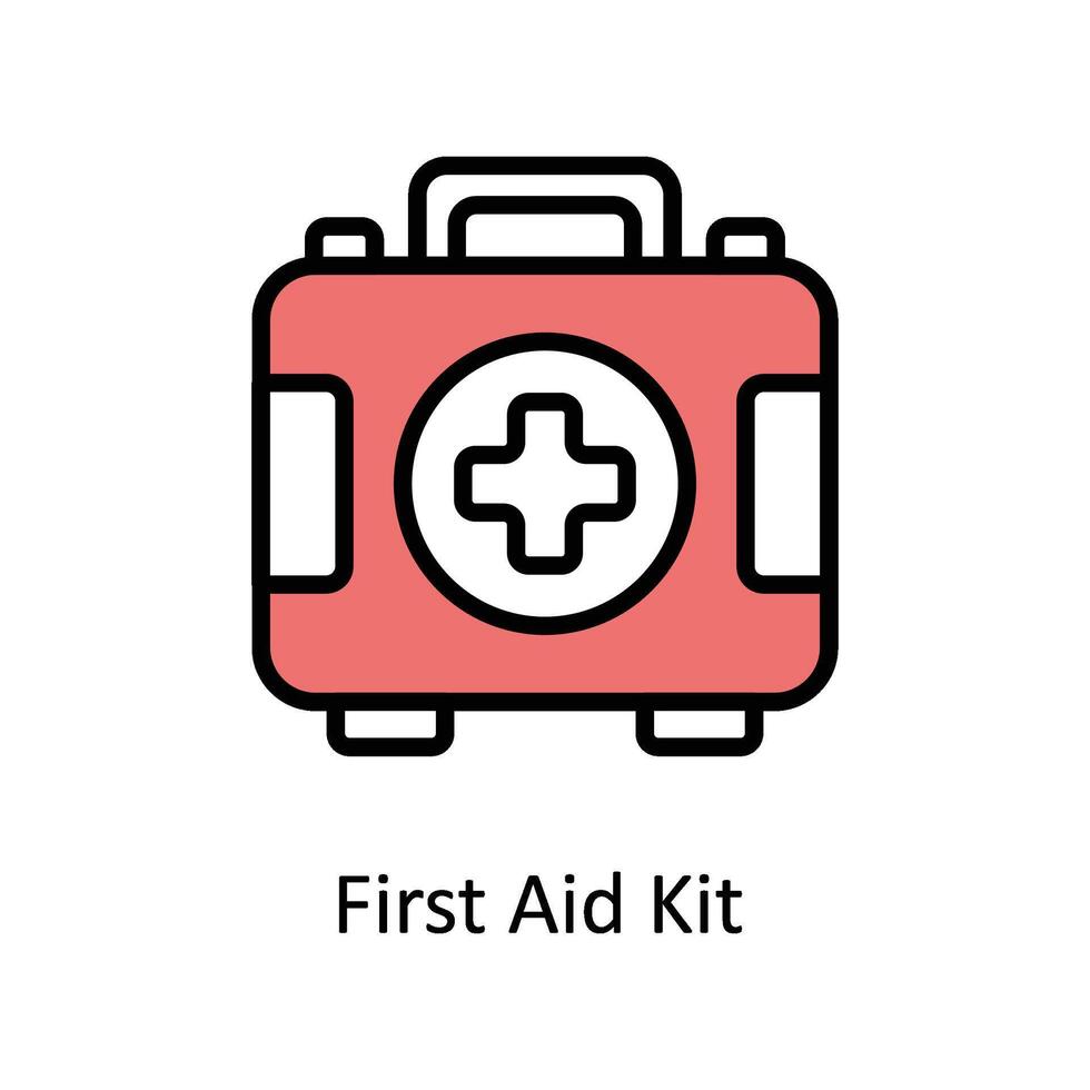 First Aid Kit  vector Filled outline icon style illustration. EPS 10 File