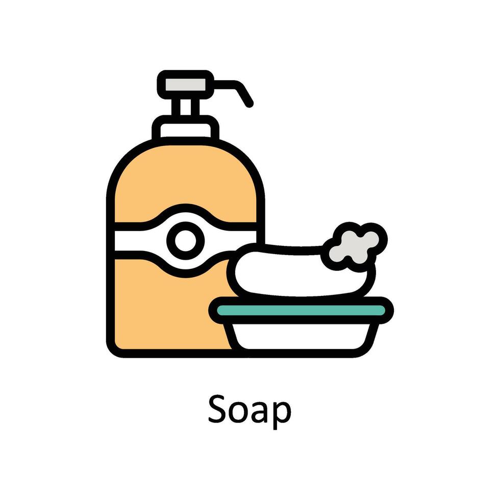 Soap vector Filled outline icon style illustration. EPS 10 File