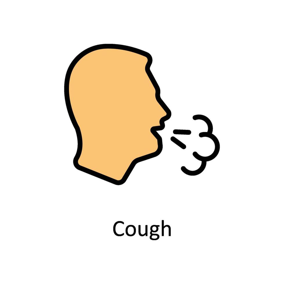 Cough vector Filled outline icon style illustration. EPS 10 File