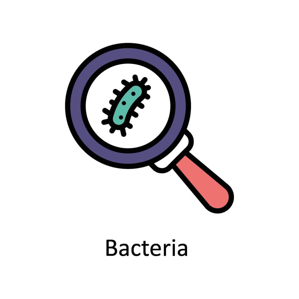 Bacteria  vector Filled outline icon style illustration. EPS 10 File