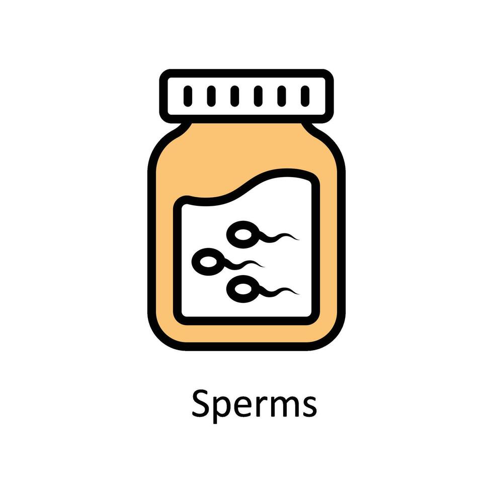 Sperms vector Filled outline icon style illustration. EPS 10 File