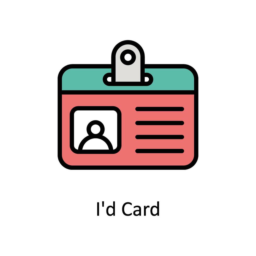 identificación tarjeta vector lleno contorno icono estilo ilustración. eps 10 archivo