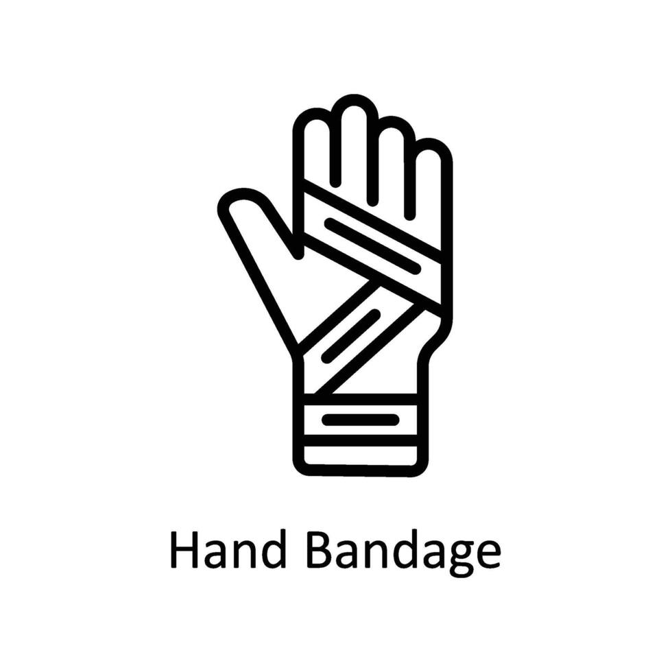 Hand Bandage vector outline icon style illustration. EPS 10 File