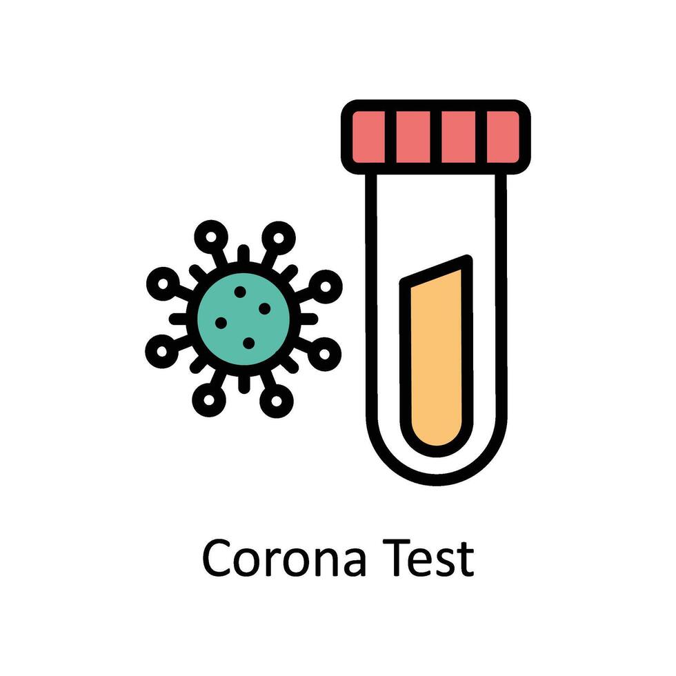 corona prueba vector lleno contorno icono estilo ilustración. eps 10 archivo