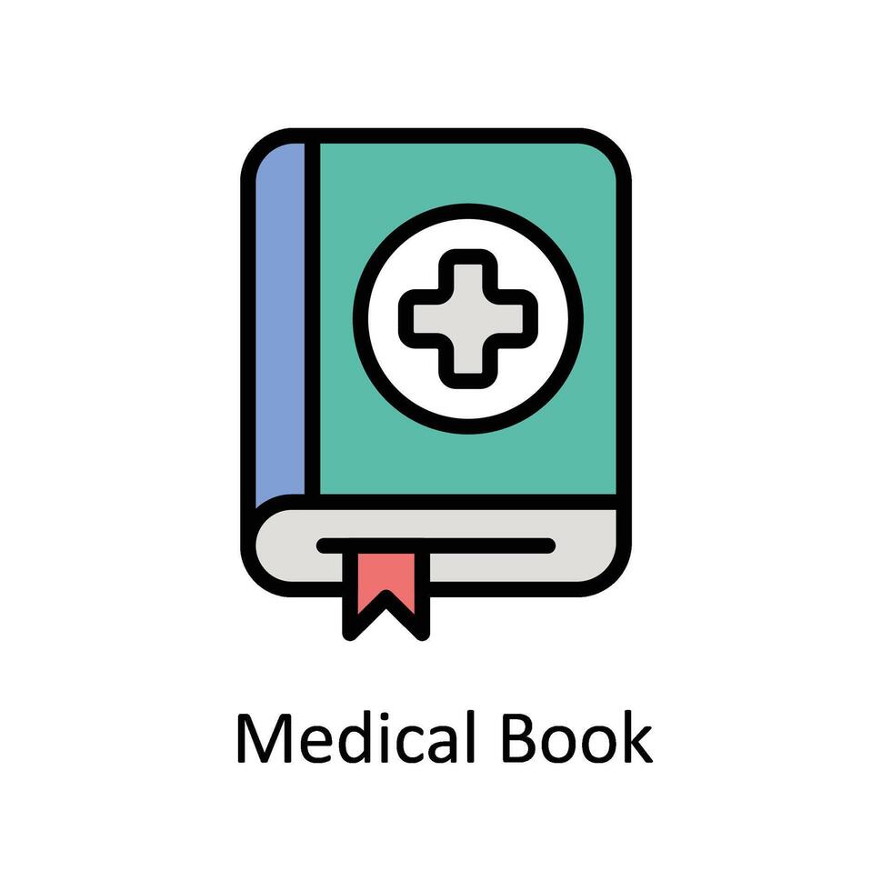 Medical Book vector Filled outline icon style illustration. EPS 10 File