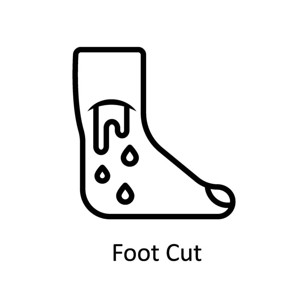 Foot Cut vector outline icon style illustration. EPS 10 File