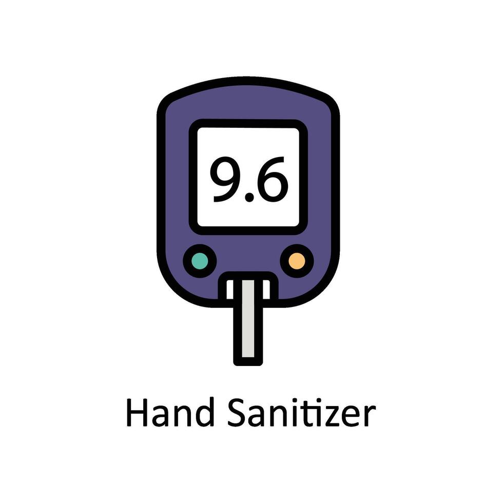 Glucometer vector Filled outline icon style illustration. EPS 10 File