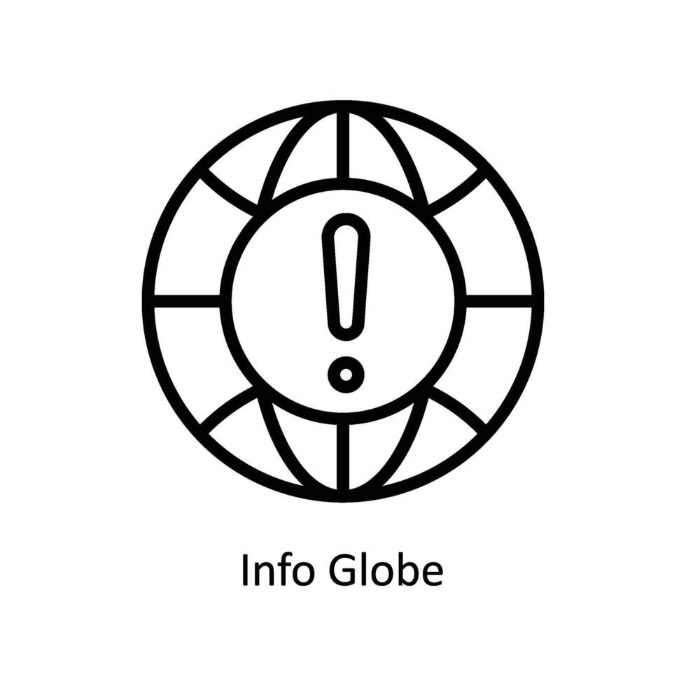 Info Globe Vector outline icon Style illustration. EPS 10 File