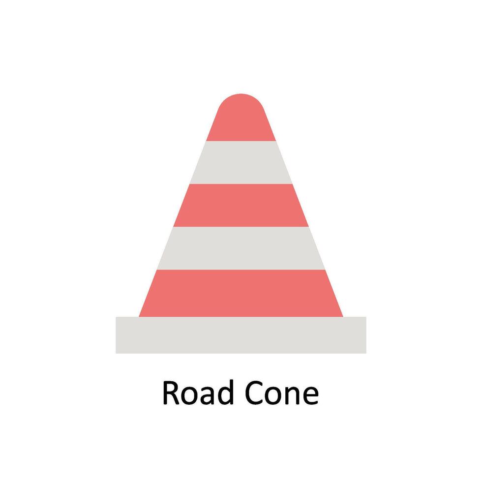 Road Cone  vector Flat icon style illustration. EPS 10 File