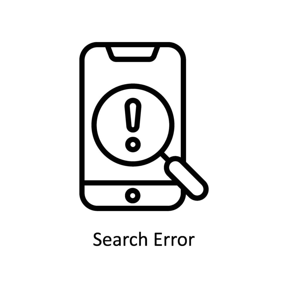 Search Error Vector outline icon Style illustration. EPS 10 File