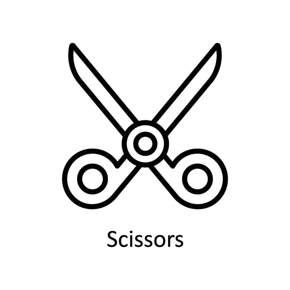 Scissors vector outline icon style illustration. EPS 10 File