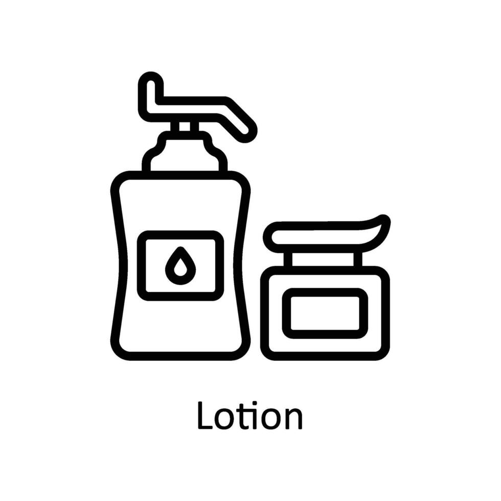 Lotion vector outline icon style illustration. EPS 10 File